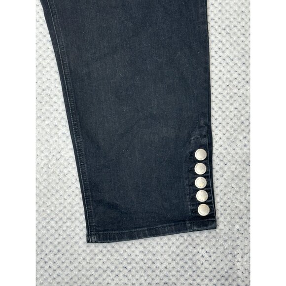 Avenue Denim Womens Black Jeans Size 30 Stretch Decorative Button Detail Pockets - Picture 4 of 11